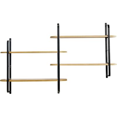 Étagère murale Miliboo Akina - 122cm Bois de mangue massif & métal - Publicité Étagère murale Miliboo Akina - 122cm Bois de mangue massif & métal - Publicité