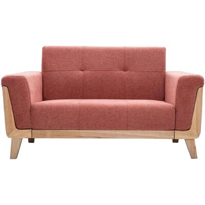 MILIBOO Skandinavisches 2-Sitzer Sofa - Eukalyptus & Gummiholz - Warmes Terrakotta MILIBOO Skandinavisches 2-Sitzer Sofa - Eukalyptus & Gummiholz - Warmes Terrakotta