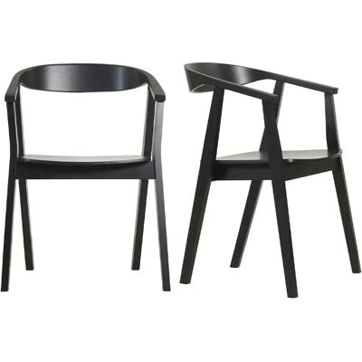 Miliboo BAHIA Ensemble de 2 Chaises en Bois Noir - Design Rétro Ethnique - Publicité Miliboo BAHIA Ensemble de 2 Chaises en Bois Noir - Design Rétro Ethnique - Publicité