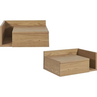 Tables de chevet murales Miliboo - Finition bois clair chêne, lot de 2 - Publicité Tables de chevet murales Miliboo - Finition bois clair chêne, lot de 2 - Publicité