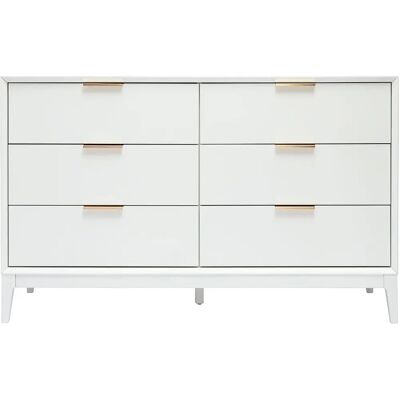 Miliboo Giana Commode Blanche et Dorée - Rangement chambre - Publicité Miliboo Giana Commode Blanche et Dorée - Rangement chambre - Publicité