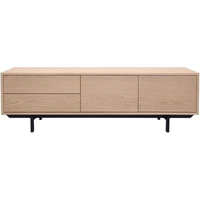 Miliboo - Meuble TV finition chêne avec rangement - 160cm - Publicité Miliboo - Meuble TV finition chêne avec rangement - 160cm - Publicité