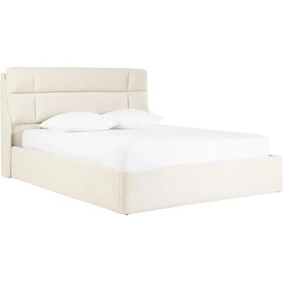 Lit Miliboo Hono Beige 160x200cm avec Rangement - Publicité Lit Miliboo Hono Beige 160x200cm avec Rangement - Publicité