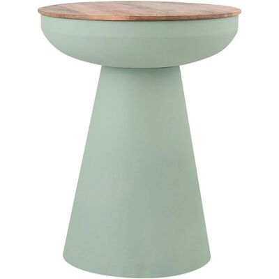 Table d'appoint ronde Miliboo avec rangement - Métal et bois de mango - Publicité Table d'appoint ronde Miliboo avec rangement - Métal et bois de mango - Publicité