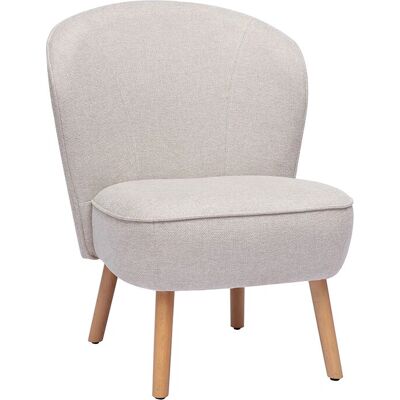 Miliboo - AMANITA - Beige velours - Pieds bois clair - Fauteuil - Publicité Miliboo - AMANITA - Beige velours - Pieds bois clair - Fauteuil - Publicité