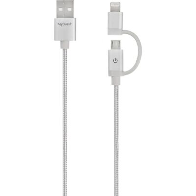 Câble USB KeyOuest KO016008 - 1,2m - Argent - Publicité Câble USB KeyOuest KO016008 - 1,2m - Argent - Publicité