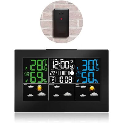 Station météo LCD couleur FISHTEC - Capteur sans fil extérieur - Prévision 3 jours - Publicité Station météo LCD couleur FISHTEC - Capteur sans fil extérieur - Prévision 3 jours - Publicité