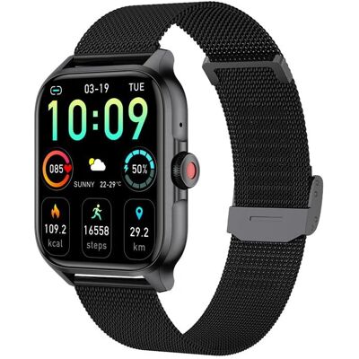 Eko Lumos Smartwatch - Herzfrequenz, IP68, Schwarz Eko Lumos Smartwatch - Herzfrequenz, IP68, Schwarz