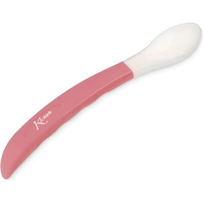 Cuchara de bebé Kiokids - Silicona Rosa para +4 meses - Utensilio de alimentación infantil Cuchara de bebé Kiokids - Silicona Rosa para +4 meses - Utensilio de alimentación infantil