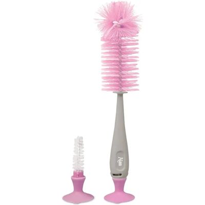 Limpiador de Botellas Kiokids Rosa y Gris - Higiénico y Fácil de Usar Limpiador de Botellas Kiokids Rosa y Gris - Higiénico y Fácil de Usar