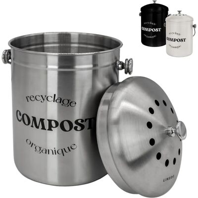 Linxor Composteur de Cuisine en Acier Inoxydable - 5 L - Publicité Linxor Composteur de Cuisine en Acier Inoxydable - 5 L - Publicité