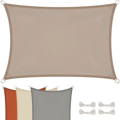 Linxor - Voile d'ombrage rectangulaire imperméable et anti-UV - 3x4 m - Taupe - Publicité Linxor - Voile d'ombrage rectangulaire imperméable et anti-UV - 3x4 m - Taupe - Publicité