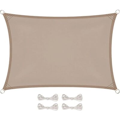 Linxor - Voile d'ombrage rectangulaire imperméable et anti-UV - 3x5 M - Taupe - Publicité Linxor - Voile d'ombrage rectangulaire imperméable et anti-UV - 3x5 M - Taupe - Publicité