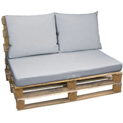 Linxor - Kit de Coussins et Assise pour Palette - Gris Clair - Publicité Linxor - Kit de Coussins et Assise pour Palette - Gris Clair - Publicité