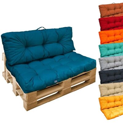Linxor - Kit de coussins et assise pour palettes - Bleu azur - Publicité Linxor - Kit de coussins et assise pour palettes - Bleu azur - Publicité