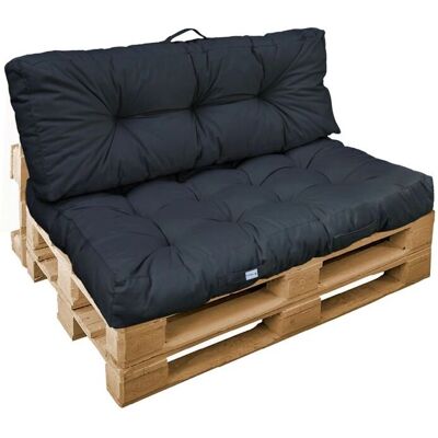 Linxor - Kit de coussins et assise pour palettes - Gris foncé - Publicité Linxor - Kit de coussins et assise pour palettes - Gris foncé - Publicité