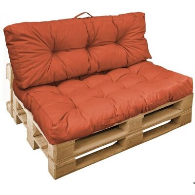 Linxor - Kit de coussins et assise pour palette - Terracotta - Publicité Linxor - Kit de coussins et assise pour palette - Terracotta - Publicité