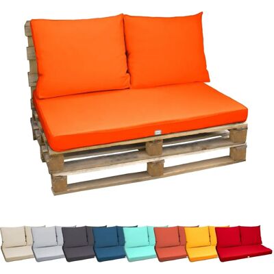 Kit de coussins déhoussables orange Linxor pour Palette - Publicité Kit de coussins déhoussables orange Linxor pour Palette - Publicité