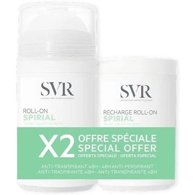 SVR Spirial Déodorant Anti-Transpirant 48H Roll-On 50 ml + Recharge Roll-On 50 ml SVR Spirial Déodorant Anti-Transpirant 48H Roll-On 50 ml + Recharge Roll-On 50 ml