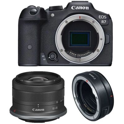 Canon EOS R7 - Caméra APS-C avec Objectif 18-45mm - Garantie 3 ans Canon EOS R7 - Caméra APS-C avec Objectif 18-45mm - Garantie 3 ans