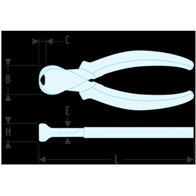 Facom Schneidzangen aus Chrom-Vanadium-Stahl - 200mm - Schnittkapazität 2mm Facom Schneidzangen aus Chrom-Vanadium-Stahl - 200mm - Schnittkapazität 2mm