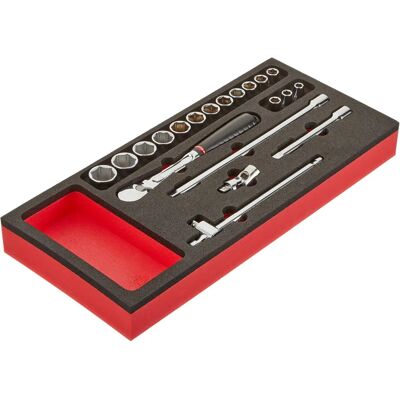 Facom Modulares Steckschlüsselsatz 20-tlg - 3/8" Antrieb - Metrisch Facom Modulares Steckschlüsselsatz 20-tlg - 3/8" Antrieb - Metrisch