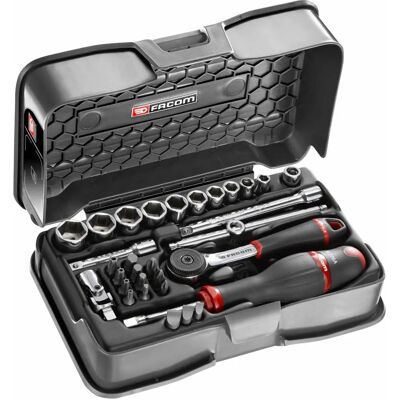 FACOM Steckschlüssel-Set - 31 Teile - Hochleistungs 1/4'' Ratsche FACOM Steckschlüssel-Set - 31 Teile - Hochleistungs 1/4'' Ratsche
