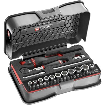 Facom - Coffret de 37 pièces 1/4'' avec plateau en mousse Facom - Coffret de 37 pièces 1/4'' avec plateau en mousse