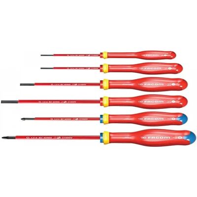 Facom Protwist VDE Schraubendreher-Set - 6 Stück - Sicherheitsgeprüft Facom Protwist VDE Schraubendreher-Set - 6 Stück - Sicherheitsgeprüft