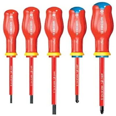 Facom ATP.J5VE Ensemble de 5 tournevis PROTWIST - Isolés 1000V Facom ATP.J5VE Ensemble de 5 tournevis PROTWIST - Isolés 1000V