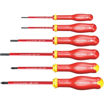 Facom Protwist VDE Skruvmejselsats - 6 delar, Orange Facom Protwist VDE Skruvmejselsats - 6 delar, Orange