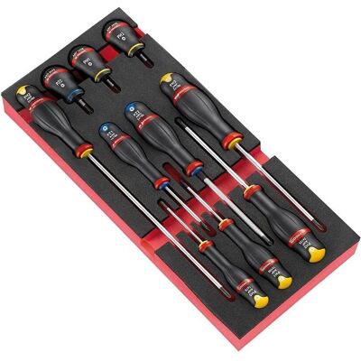 Ensemble de 10 tournevis Protwist Facom avec plateau en mousse - Ensemble de tournevis Ensemble de 10 tournevis Protwist Facom avec plateau en mousse - Ensemble de tournevis