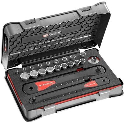 Facom Prolunga 1/4" + Chiave a bussola 3/8" Axs - Set di chiavi Facom Prolunga 1/4" + Chiave a bussola 3/8" Axs - Set di chiavi