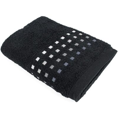 Linnea - Pure Squares - Noir - 100x150 cm - Serviette de bain - Publicité Linnea - Pure Squares - Noir - 100x150 cm - Serviette de bain - Publicité