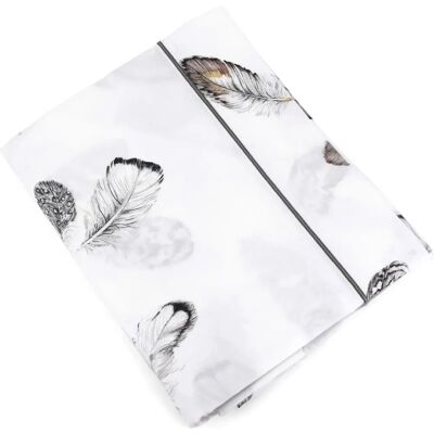 Drap plat Linnea Plumes 180 x 290 cm en coton percale - Publicité Drap plat Linnea Plumes 180 x 290 cm en coton percale - Publicité
