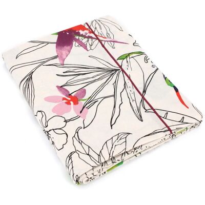 Linnea Amazonie Drap Plat Ecru - Motif Tropical - Publicité Linnea Amazonie Drap Plat Ecru - Motif Tropical - Publicité