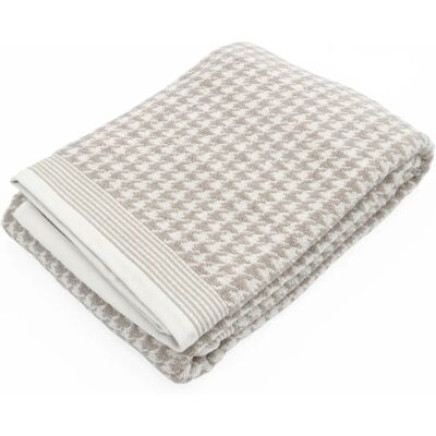 Linnea - Pied-de-poule 100x150 - Beige - Bath Towel - Publicité Linnea - Pied-de-poule 100x150 - Beige - Bath Towel - Publicité