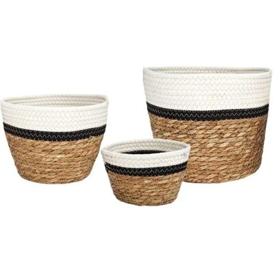Linnea Jeu de 3 paniers de rangement tressés - storage baskets - Publicité Linnea Jeu de 3 paniers de rangement tressés - storage baskets - Publicité