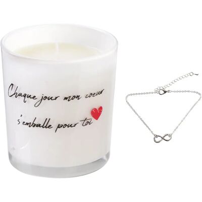 Linnea P27621 bougie en cire blanche - Ensemble bougie et bracelet surprise - Publicité Linnea P27621 bougie en cire blanche - Ensemble bougie et bracelet surprise - Publicité