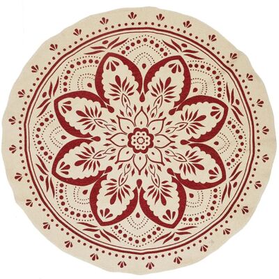 Linnea Tapis rond Mandala en coton-jute 120 cm - Tapis - Publicité Linnea Tapis rond Mandala en coton-jute 120 cm - Tapis - Publicité