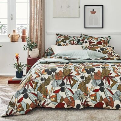 Drap Plat Linnea Cascade - Vert Sauge - Percale coton - 180x290 cm - Publicité Drap Plat Linnea Cascade - Vert Sauge - Percale coton - 180x290 cm - Publicité