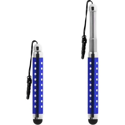 Avizar Blauer Retraktabler Touchscreen Stylus mit Strass Avizar Blauer Retraktabler Touchscreen Stylus mit Strass