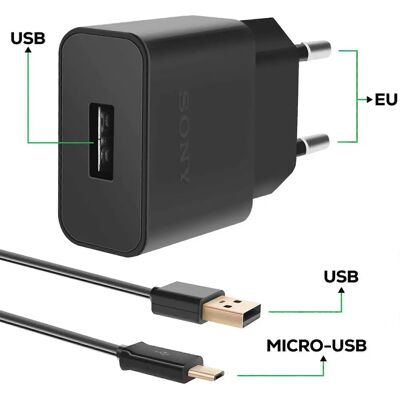 Chargeur Mur Sony Ericsson EP800 - Micro-USB, Noir - Publicité Chargeur Mur Sony Ericsson EP800 - Micro-USB, Noir - Publicité