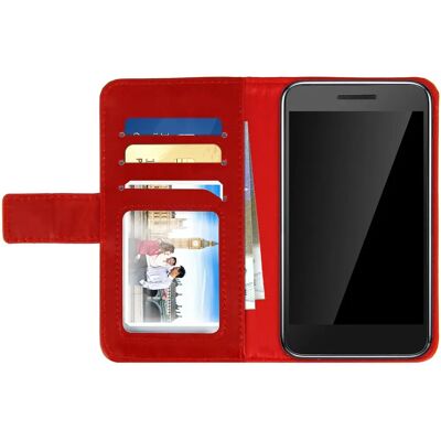 Avizar Universal Folio Wallet Smartphone Case - Red Avizar Universal Folio Wallet Smartphone Case - Red