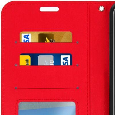 Avizar Serie Vintage, funda billetera con soporte para Xiaomi Mi A2 - Rojo Avizar Serie Vintage, funda billetera con soporte para Xiaomi Mi A2 - Rojo