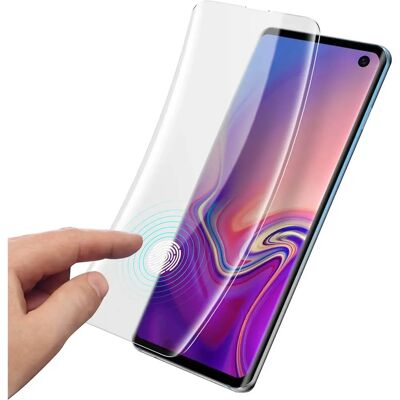 Protège-écran courbé en latex pour Galaxy S10 - Transparent - Publicité Protège-écran courbé en latex pour Galaxy S10 - Transparent - Publicité