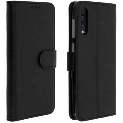 Étui portefeuille à rabat magnétique pour Galaxy A50 - Noir - Publicité Étui portefeuille à rabat magnétique pour Galaxy A50 - Noir - Publicité