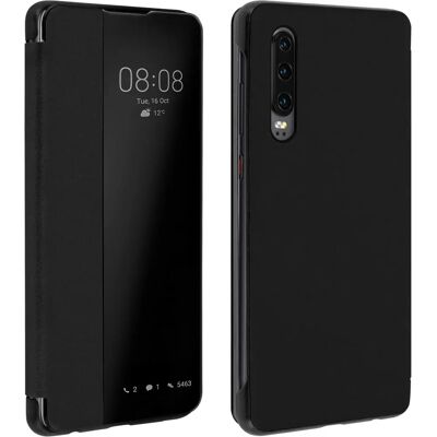 Coque folio pour Huawei P30 - Fenêtre, Support vidéo, Noir - Publicité Coque folio pour Huawei P30 - Fenêtre, Support vidéo, Noir - Publicité