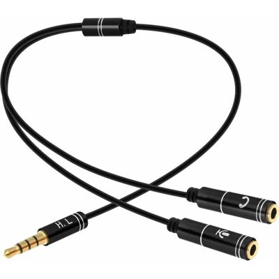 Adaptateur audio 3.5mm Avizar - Microphone & Casque - 30cm - Publicité Adaptateur audio 3.5mm Avizar - Microphone & Casque - 30cm - Publicité