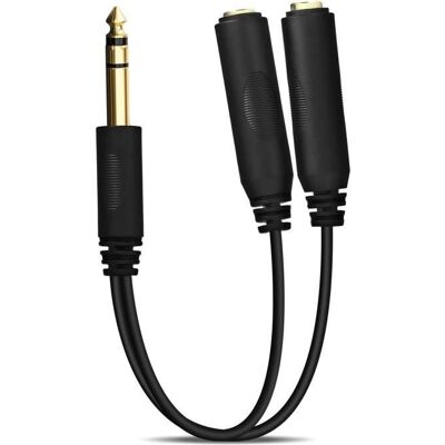 Adaptateur mâle 6,35 mm en femelle 6,35 mm 27cm - Noir - Publicité Adaptateur mâle 6,35 mm en femelle 6,35 mm 27cm - Noir - Publicité